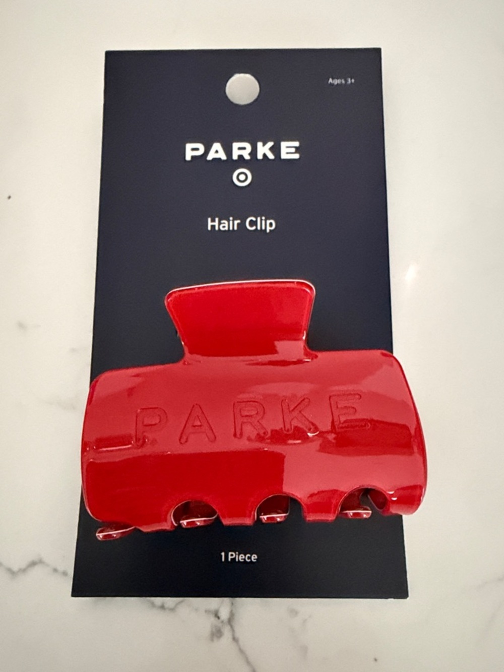 PARKE Red Hair Clip - Glossy Claw Clip